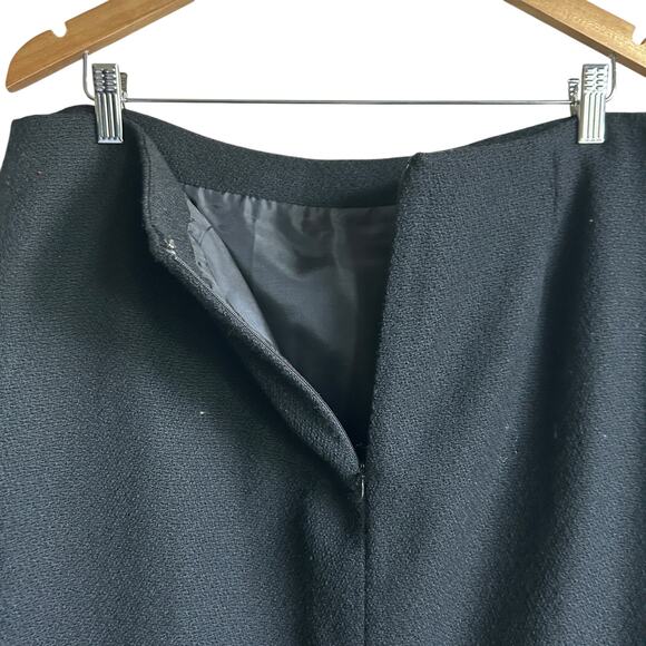 Talbots Women Midi Pencil Skirt 16 Black Textured Wool Blend Career Classic - Picture 5 of 10